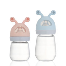 Biberón de cristal de las botellas de alimentación de la leche del bebé del cuello ancho anticólico